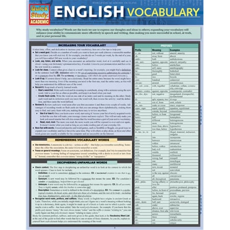 Barcharts English Vocabulary Quickstudy Easel 9781423217305